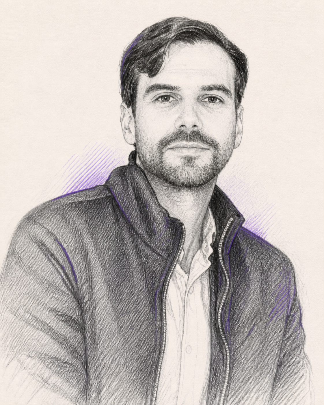 Retrato a lápiz de Alejandro Duque Rueda